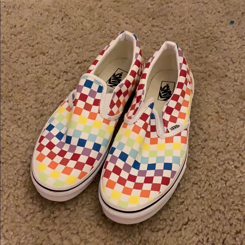 Rainbow checkered vans